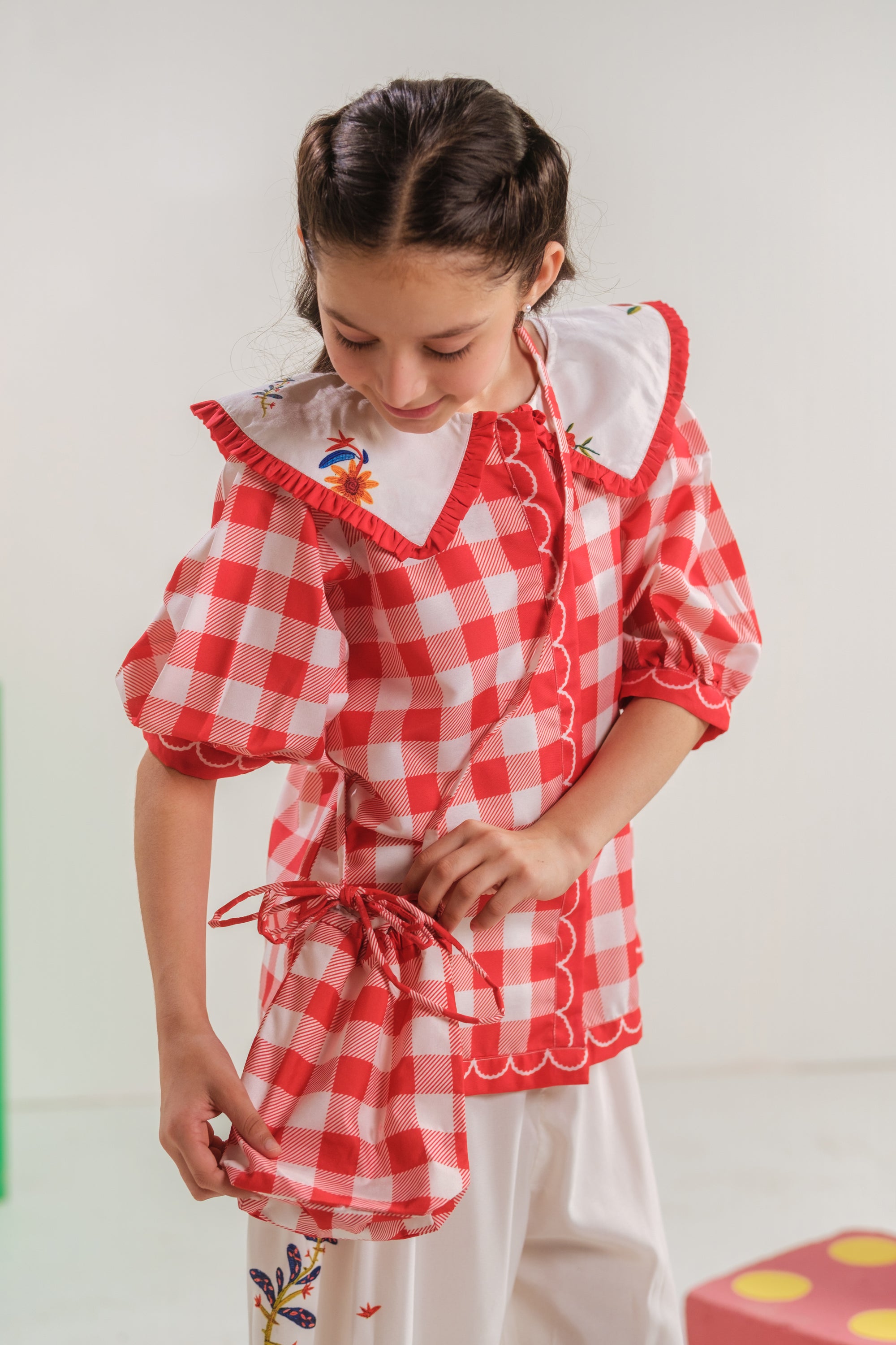 Vivd Gingham - 2pcs - Poly Cambric - 2pcs-ready-to-wear, Fusion - Sprinkles Pakistan