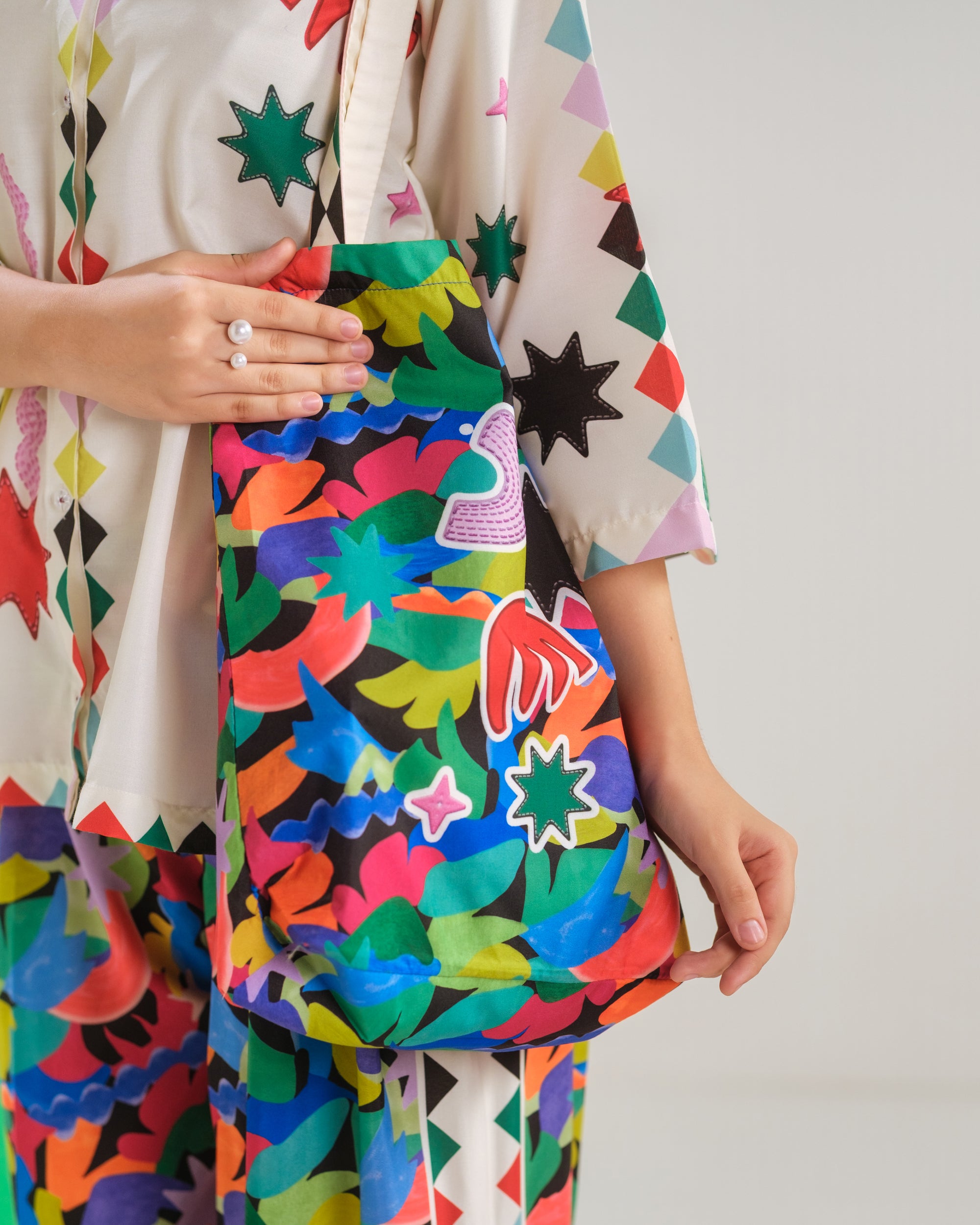 Celestial Doodle - 2pcs - Poly Cambric - 2pcs-ready-to-wear, Fusion - Sprinkles Pakistan