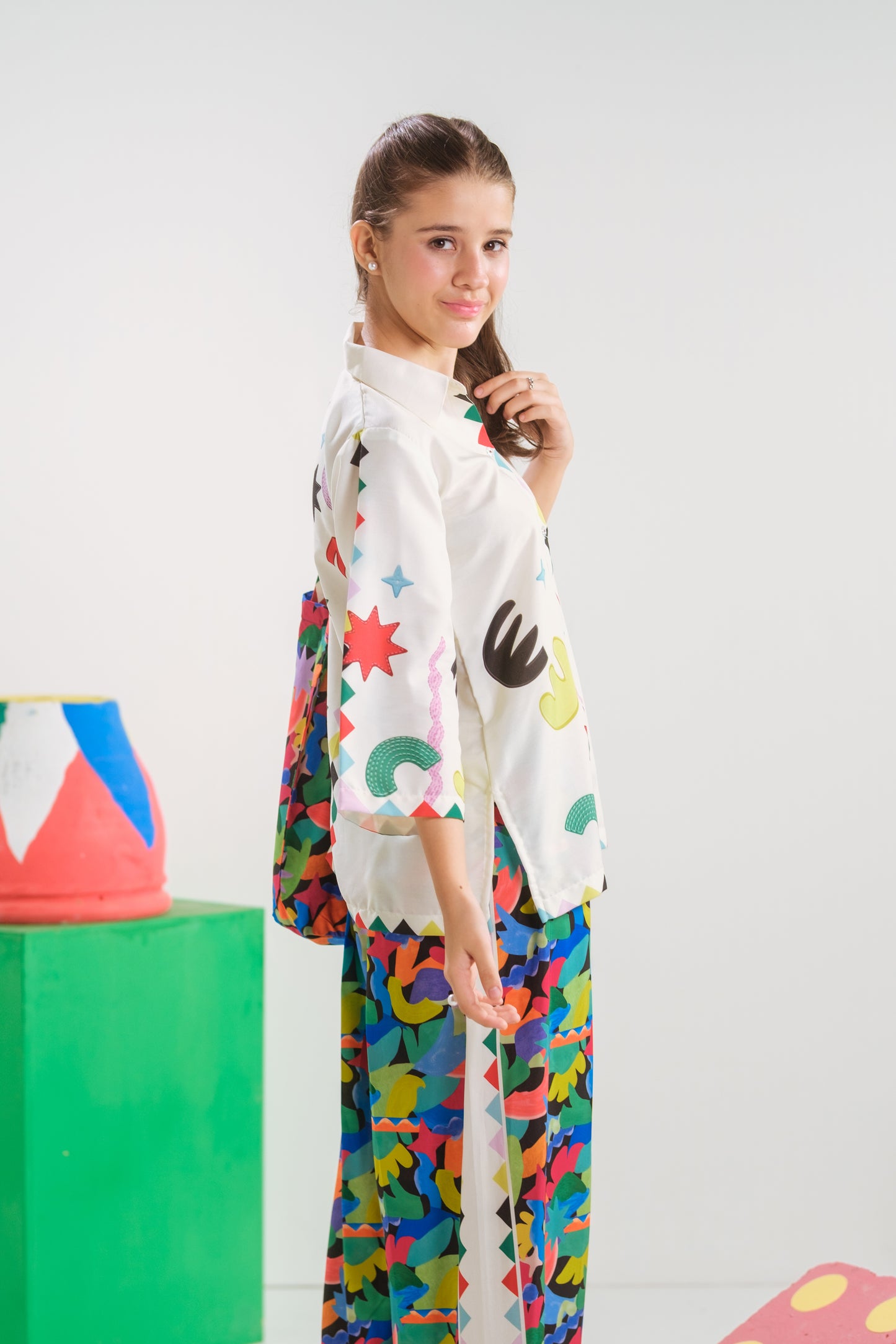 Celestial Doodle - 2pcs - Poly Cambric - 2pcs-ready-to-wear, Fusion - Sprinkles Pakistan