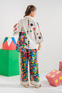 Celestial Doodle - 2pcs - Poly Cambric - 2pcs-ready-to-wear, Fusion - Sprinkles Pakistan