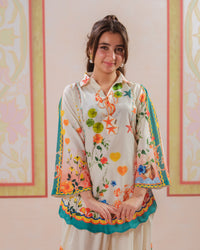 Coral Reverie - 2pcs - Poly Cambric - 2pcs-ready-to-wear, Fusion - Sprinkles Pakistan