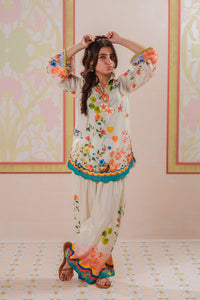 Coral Reverie - 2pcs - Poly Cambric - 2pcs-ready-to-wear, Fusion - Sprinkles Pakistan