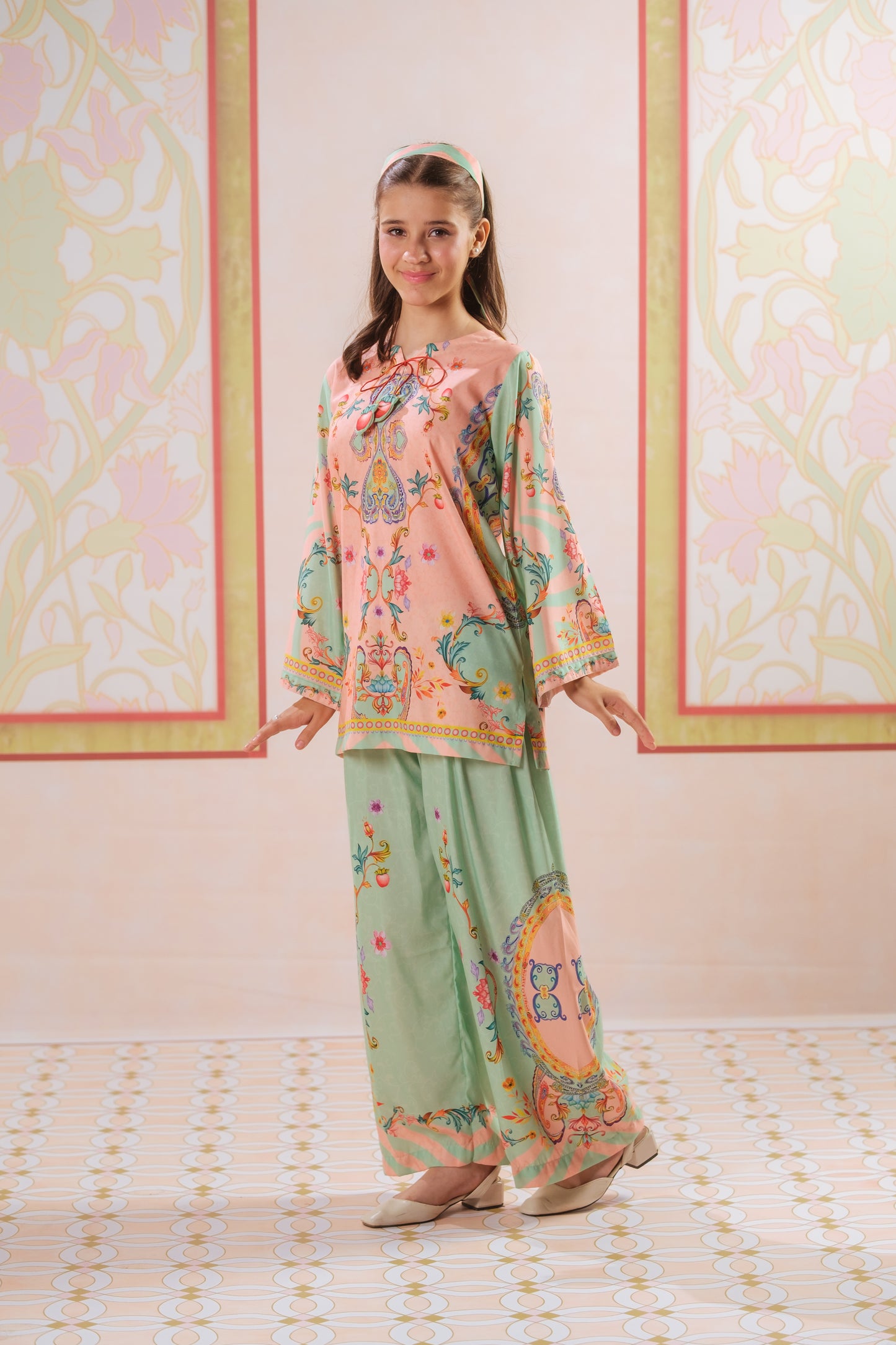 Vibrant Fusion - 2pcs - Poly Cambric - 2pcs-ready-to-wear, Fusion - Sprinkles Pakistan