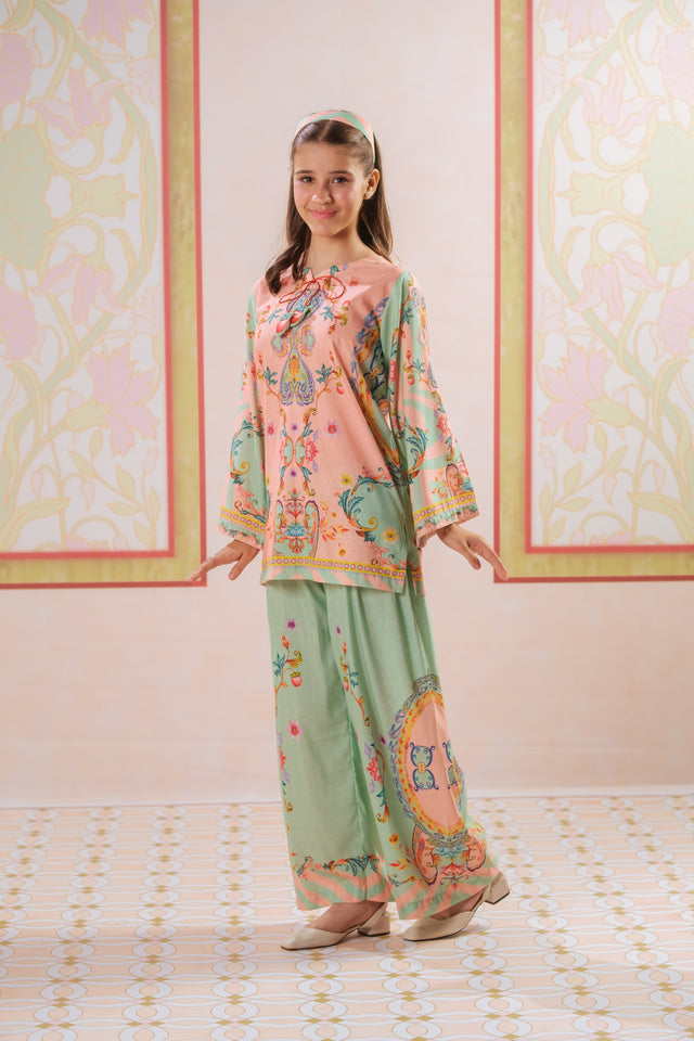 Vibrant Fusion - 2pcs - Poly Cambric - 2pcs-ready-to-wear, Fusion - Sprinkles Pakistan