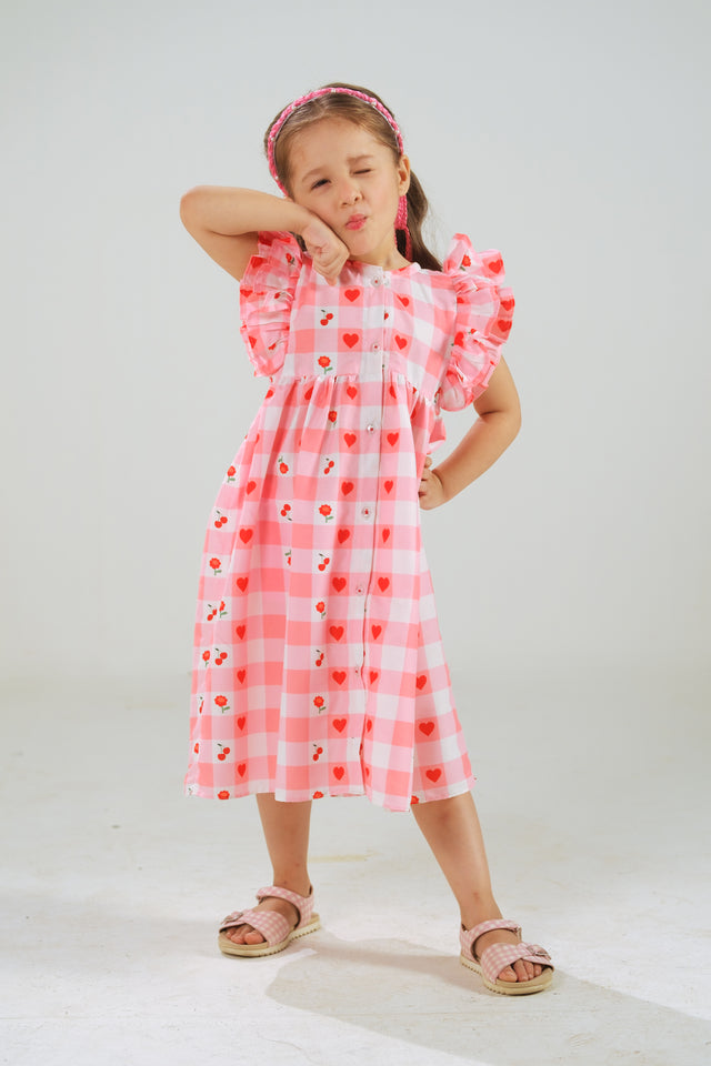Cherry Pop Dress - 2pcs - Poly Cambric - Sprinkles Pakistan