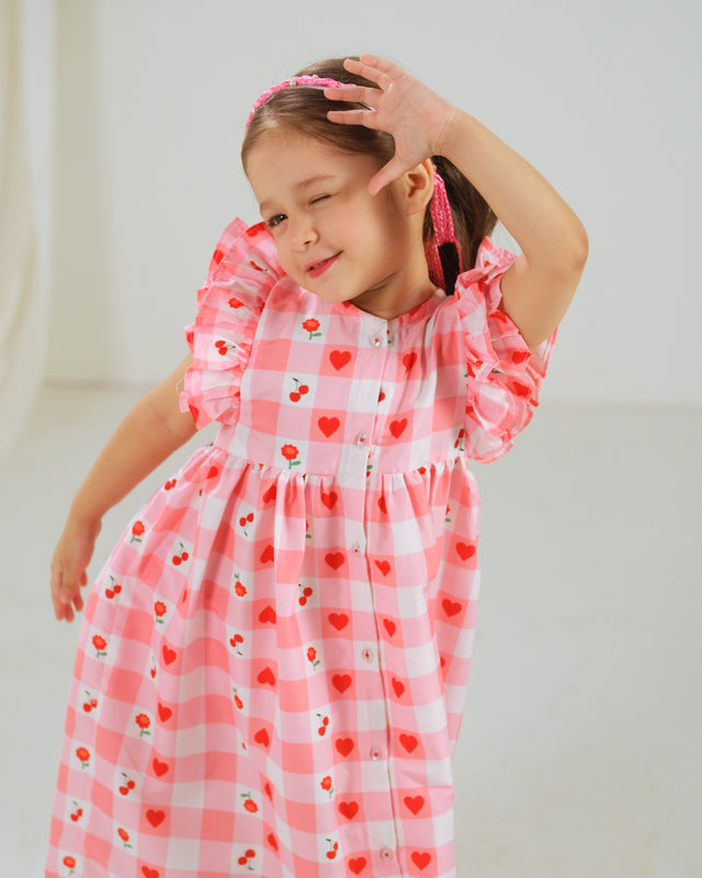 Cherry Pop Dress - 2pcs - Poly Cambric - Sprinkles Pakistan