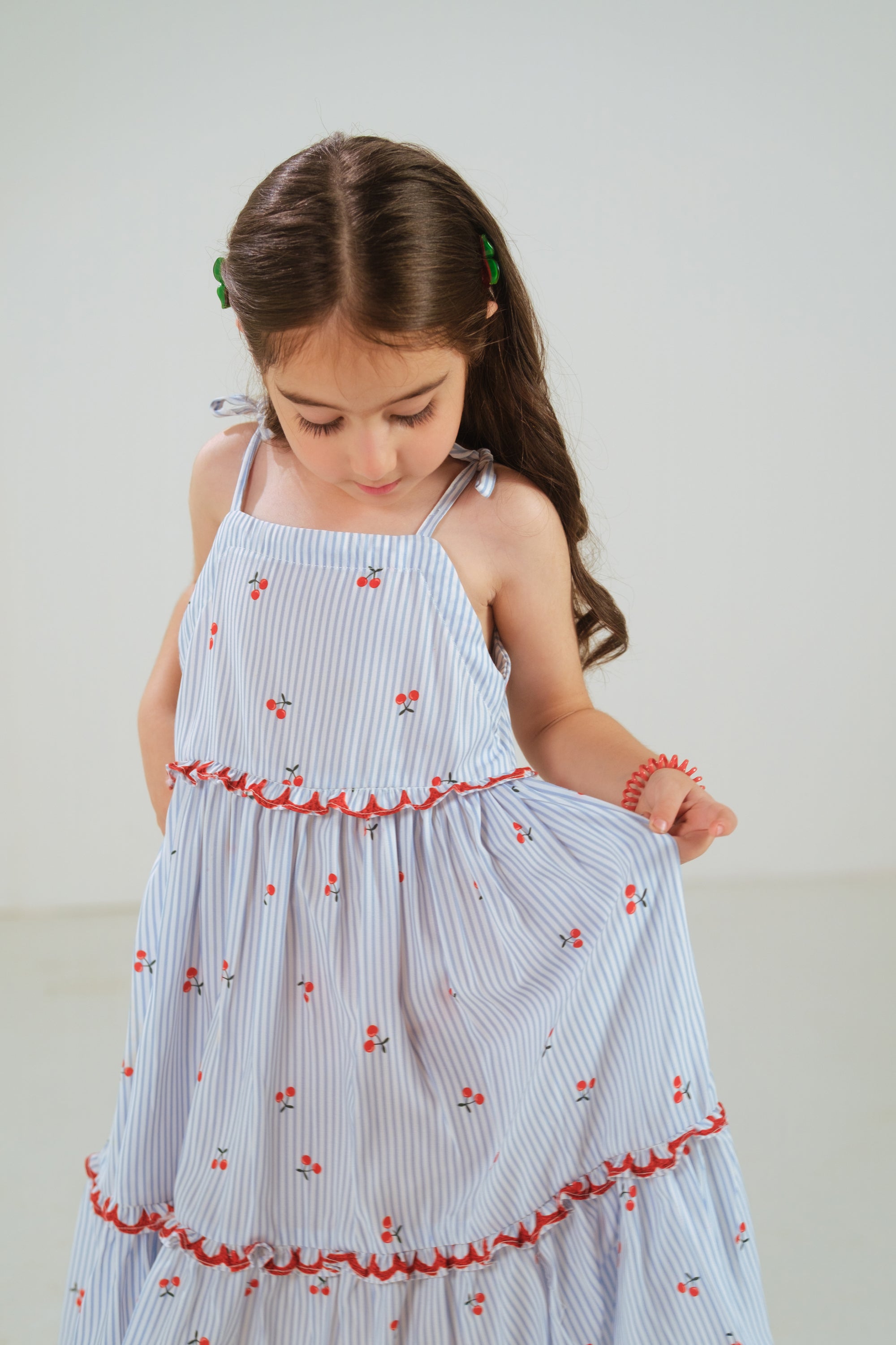 Berry Stripe Dress - 1pc - Poly Cambric - Sprinkles Pakistan