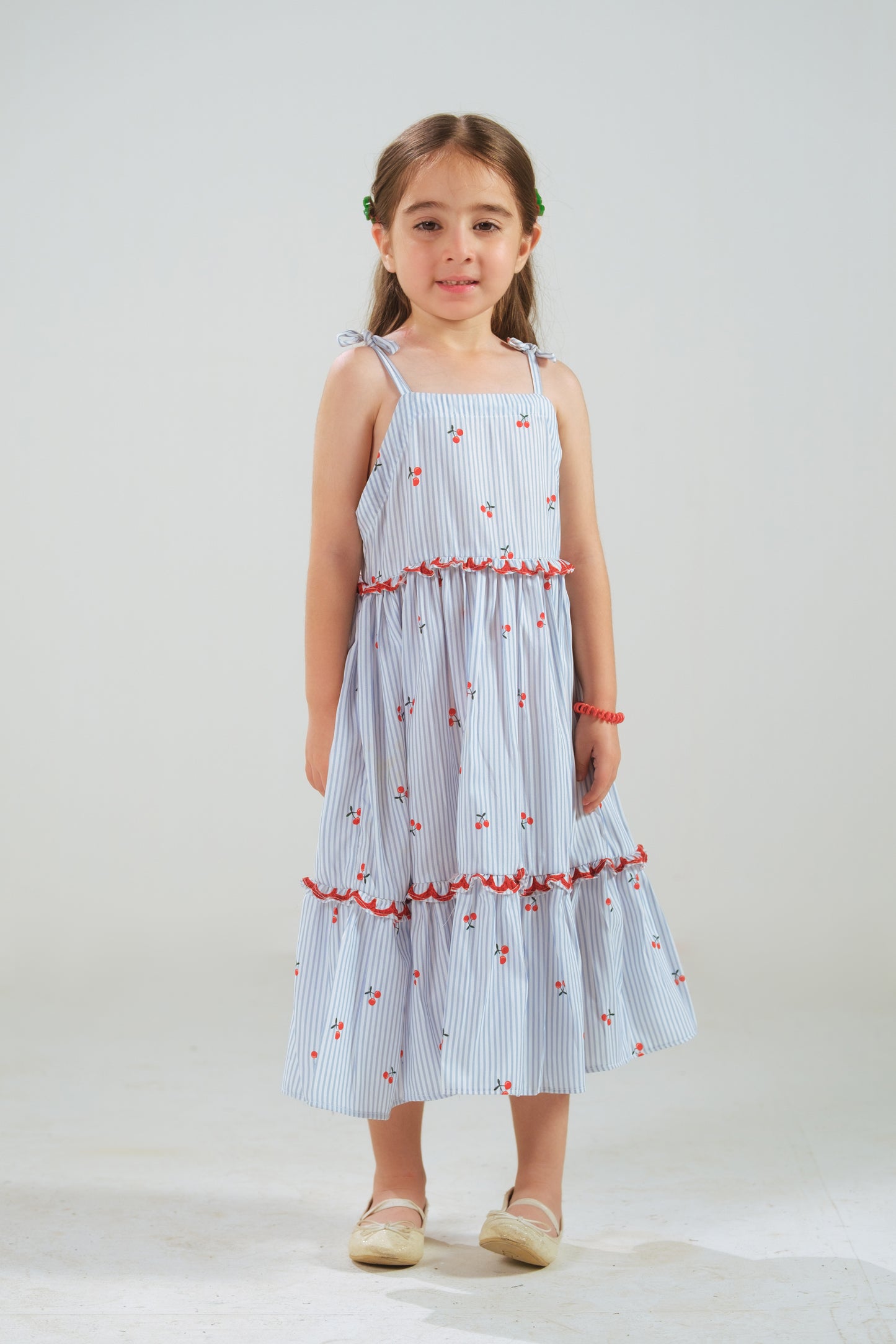 Berry Stripe Dress - 1pc - Poly Cambric - Sprinkles Pakistan