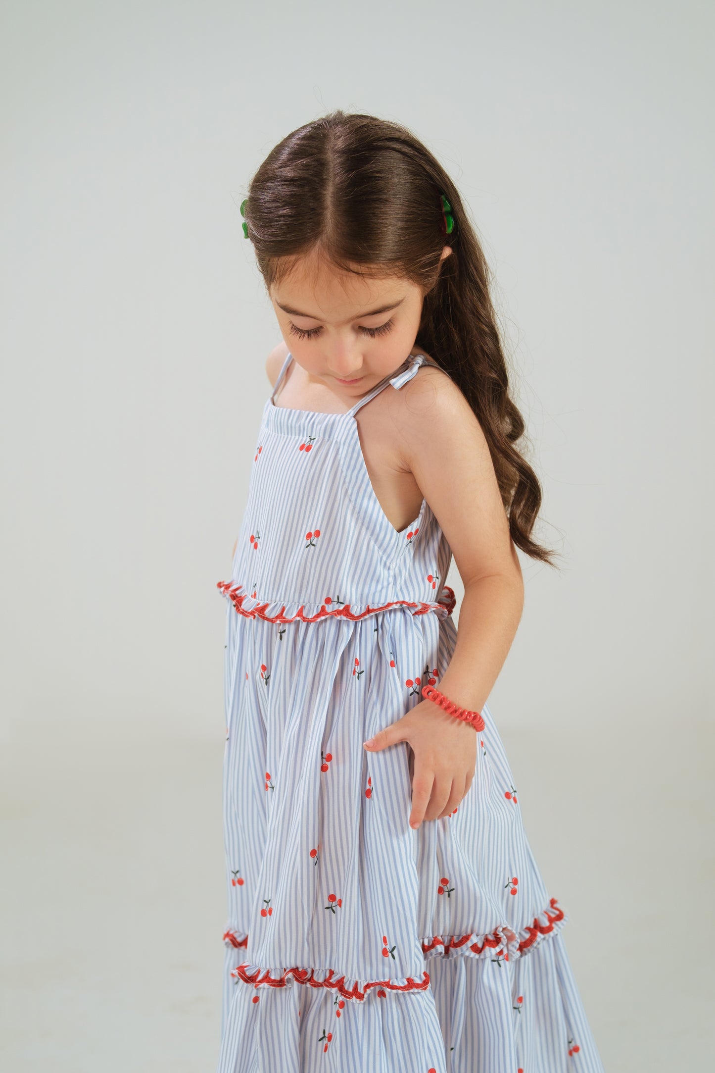 Berry Stripe Dress - 1pc - Poly Cambric - Sprinkles Pakistan