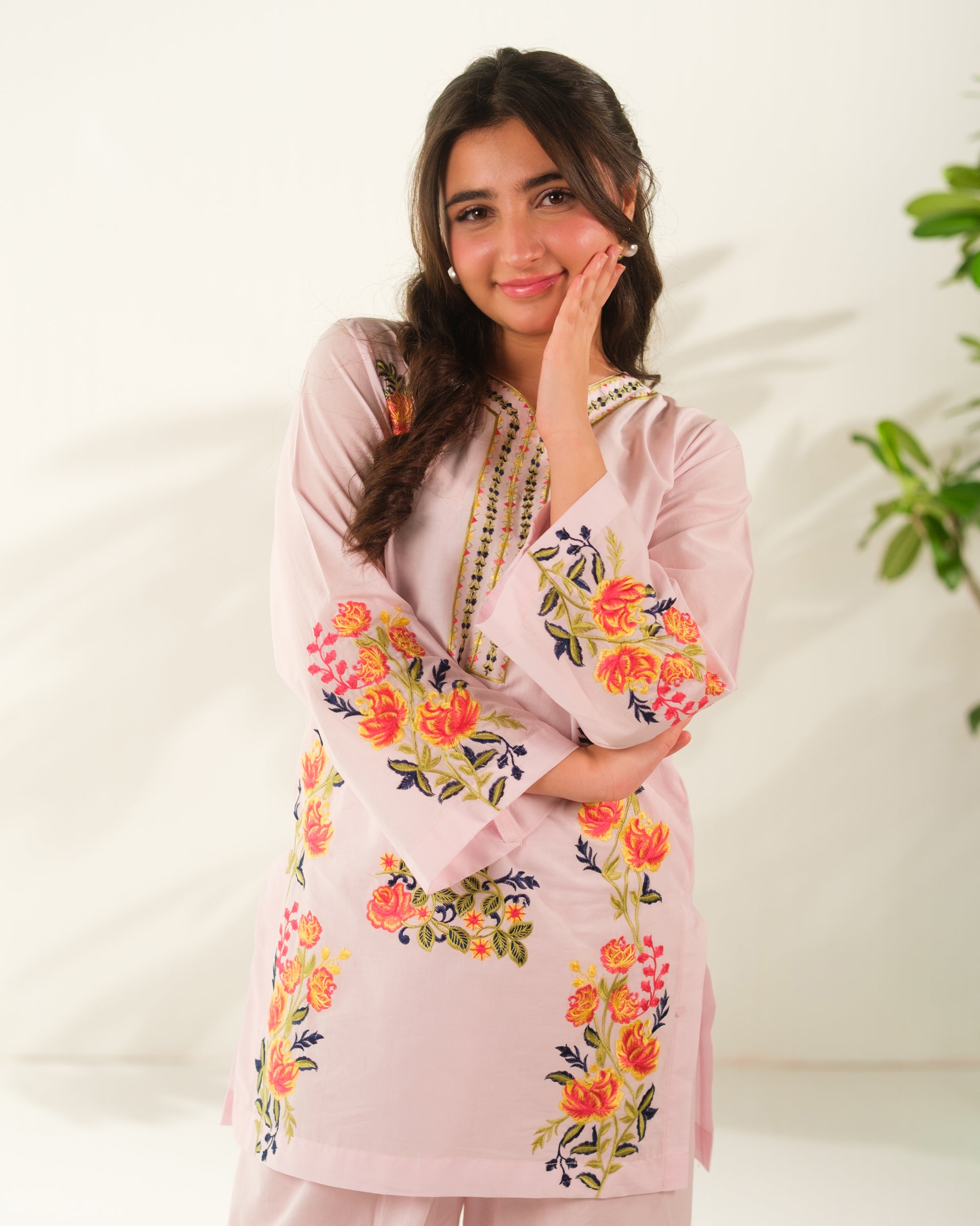 Blush Horizon - 2pcs - Embroidered - Cotton - 2pcs-ready-to-wear, ETHNIC - Sprinkles Pakistan