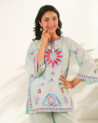Skyline Charm - 2pcs - Embroidered - Cotton - 2pcs-ready-to-wear, ETHNIC - Sprinkles Pakistan