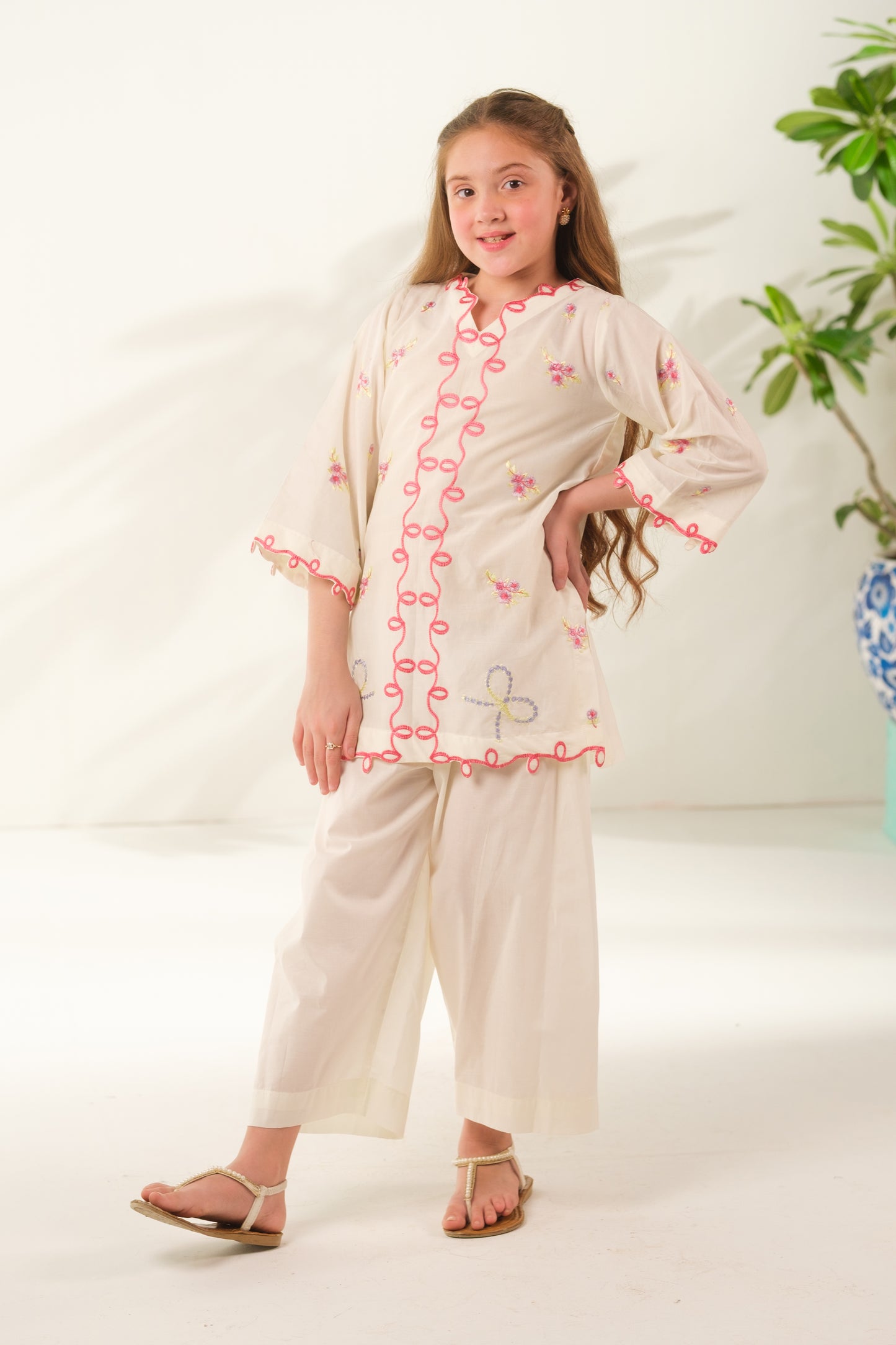 Cream Essence - 2pcs - Embroidered - Cotton - 2pcs-ready-to-wear, ETHNIC - Sprinkles Pakistan