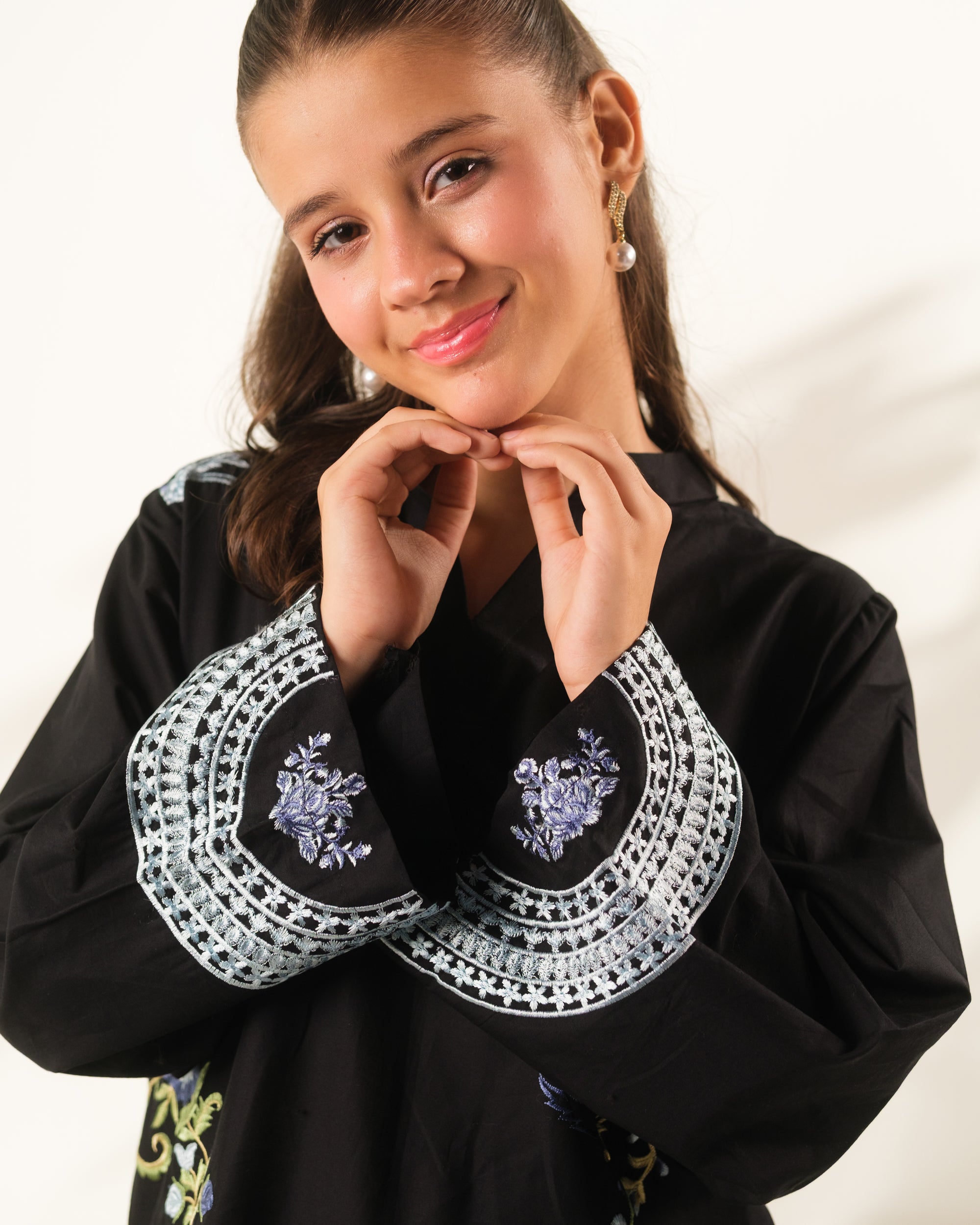 Noir Garden - 2pcs - Embroidered - Cotton - 2pcs-ready-to-wear, ETHNIC - Sprinkles Pakistan