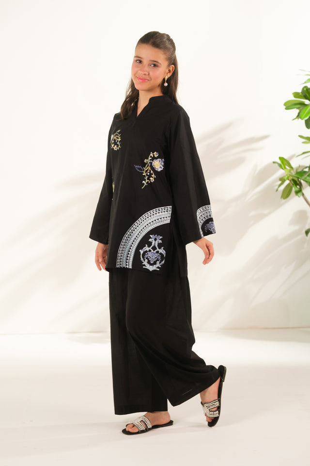 Noir Garden - 2pcs - Embroidered - Cotton - 2pcs-ready-to-wear, ETHNIC - Sprinkles Pakistan