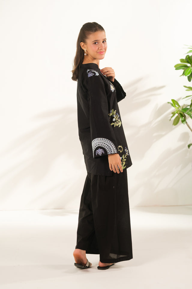 Noir Garden - 2pcs - Embroidered - Cotton - 2pcs-ready-to-wear, ETHNIC - Sprinkles Pakistan