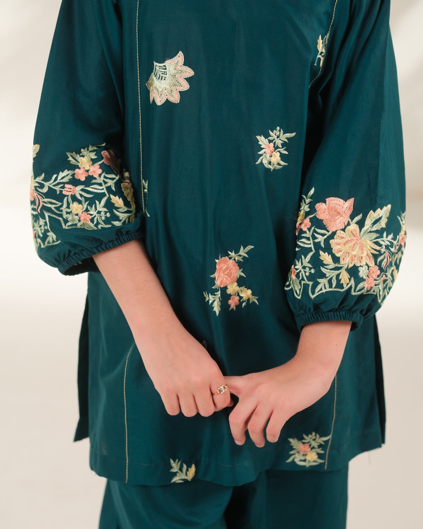 Teal Horizon - 2pcs - Embroidered - Cotton - 2pcs-ready-to-wear, ETHNIC - Sprinkles Pakistan