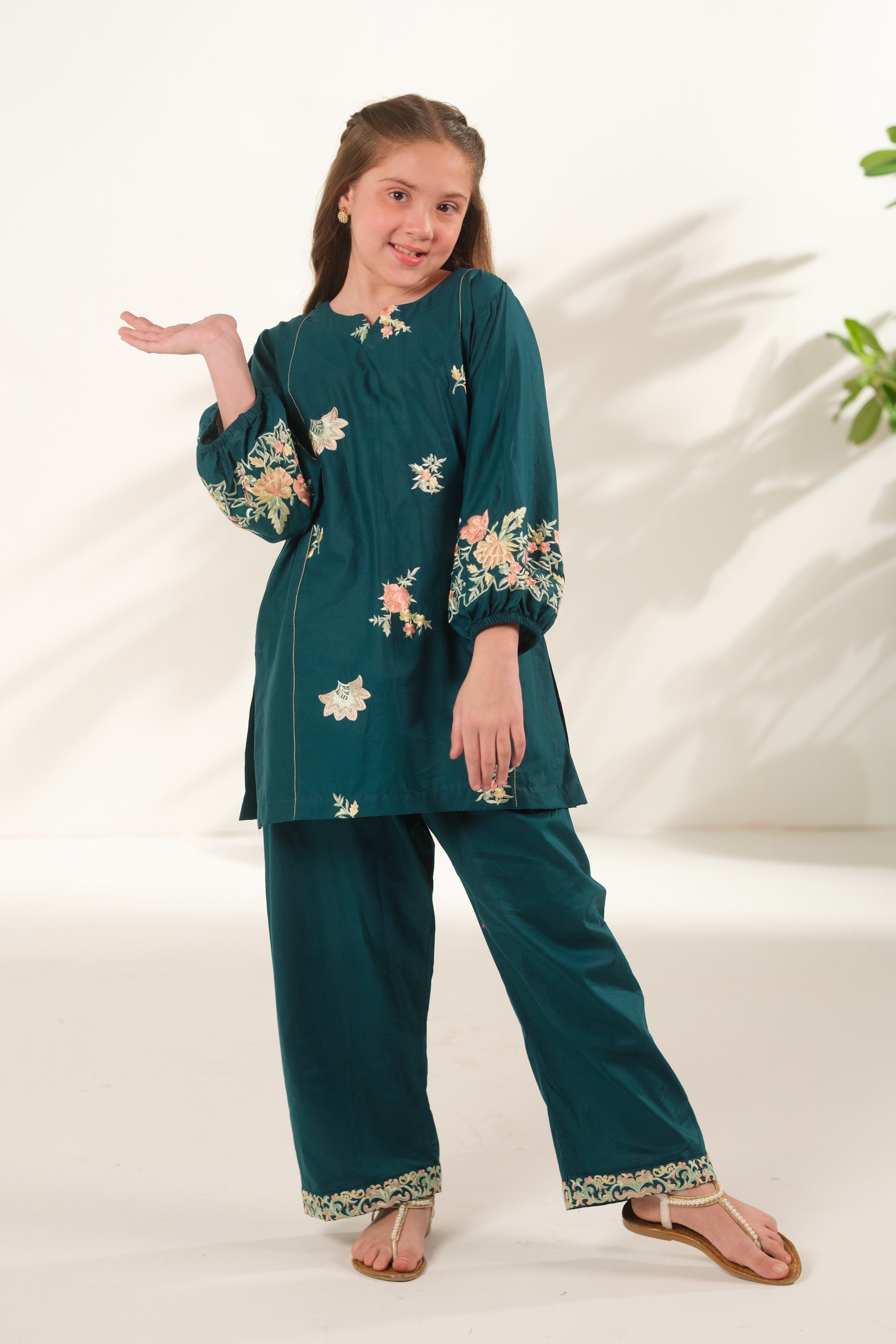Teal Horizon - 2pcs - Embroidered - Cotton - 2pcs-ready-to-wear, ETHNIC - Sprinkles Pakistan