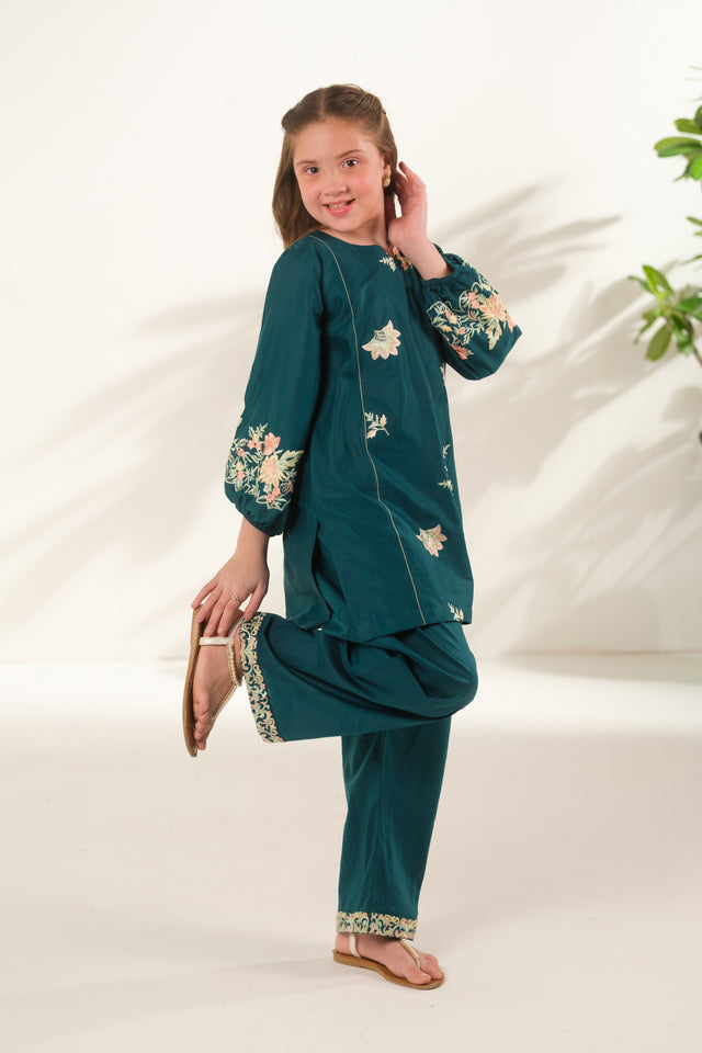 Teal Horizon - 2pcs - Embroidered - Cotton - 2pcs-ready-to-wear, ETHNIC - Sprinkles Pakistan