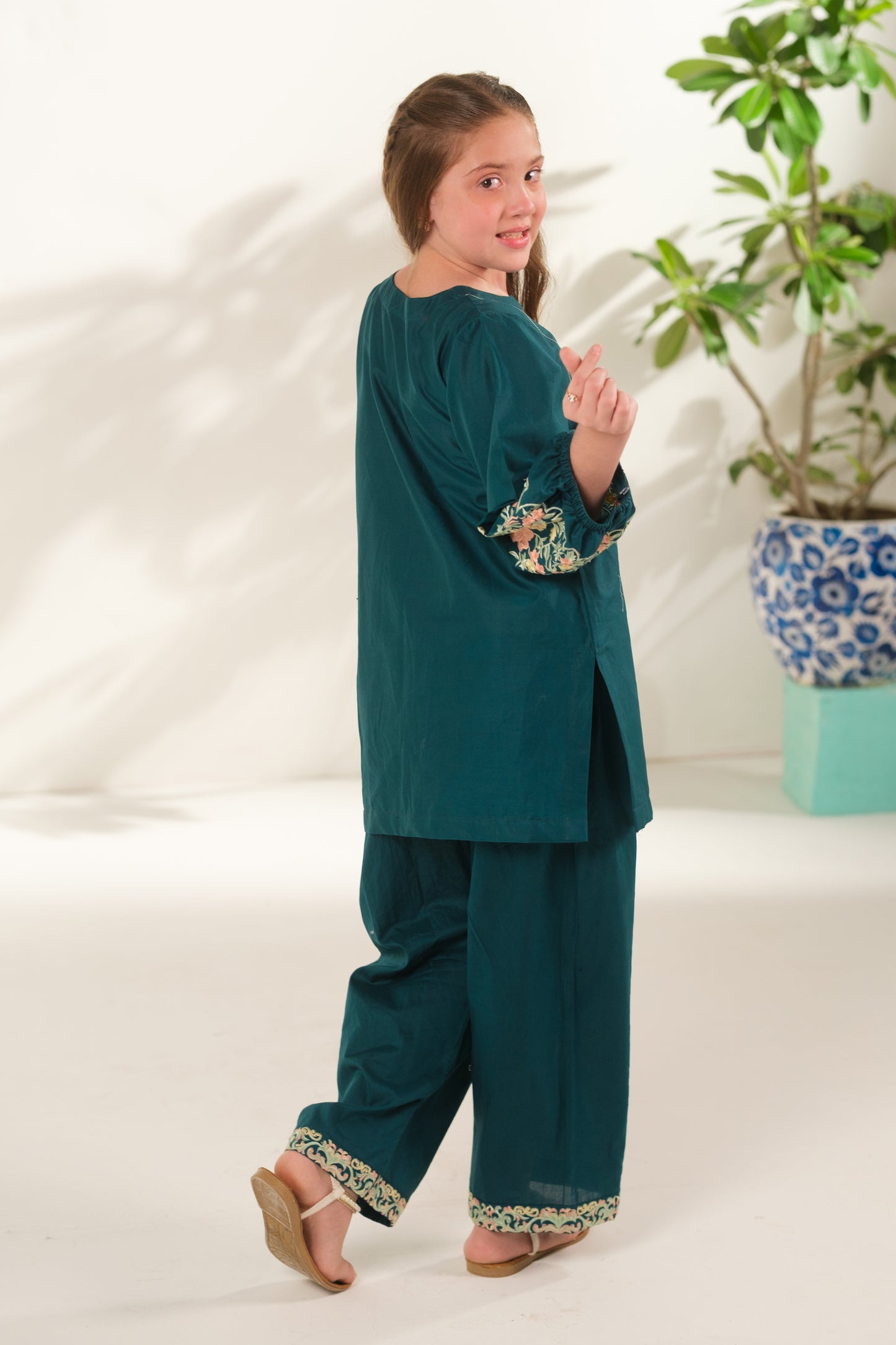 Teal Horizon - 2pcs - Embroidered - Cotton - 2pcs-ready-to-wear, ETHNIC - Sprinkles Pakistan