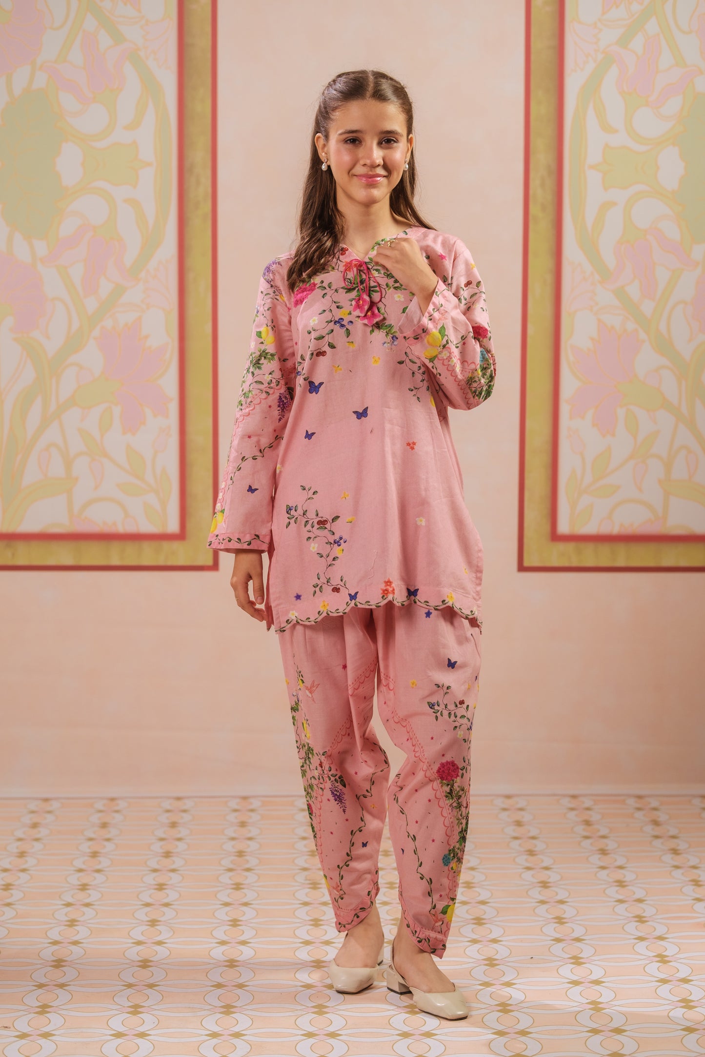 Rose Flutter - 2pcs - Cotton - 2pcs-ready-to-wear, ETHNIC - Sprinkles Pakistan