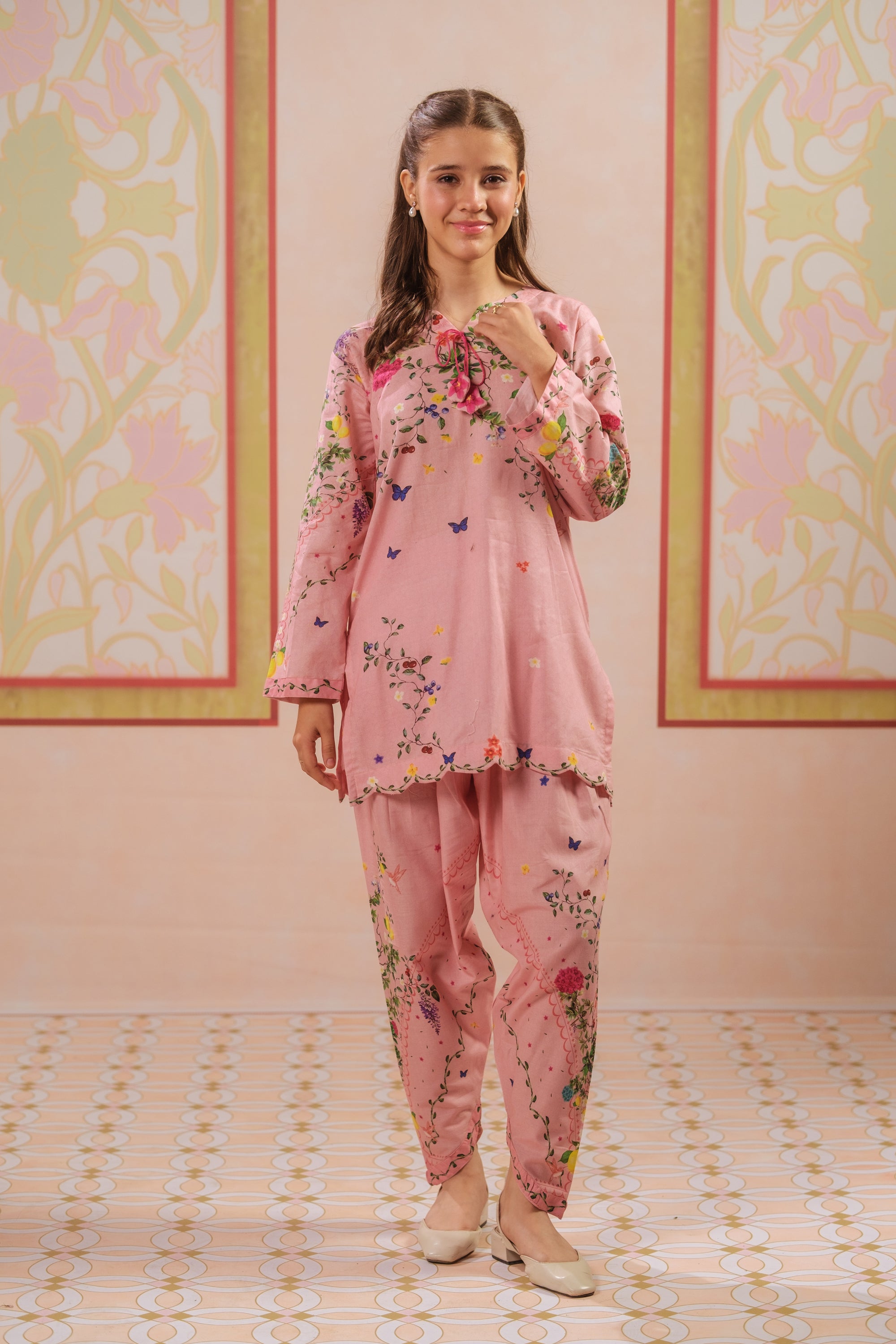 Rose Flutter - 2pcs - Cotton - 2pcs-ready-to-wear, ETHNIC - Sprinkles Pakistan