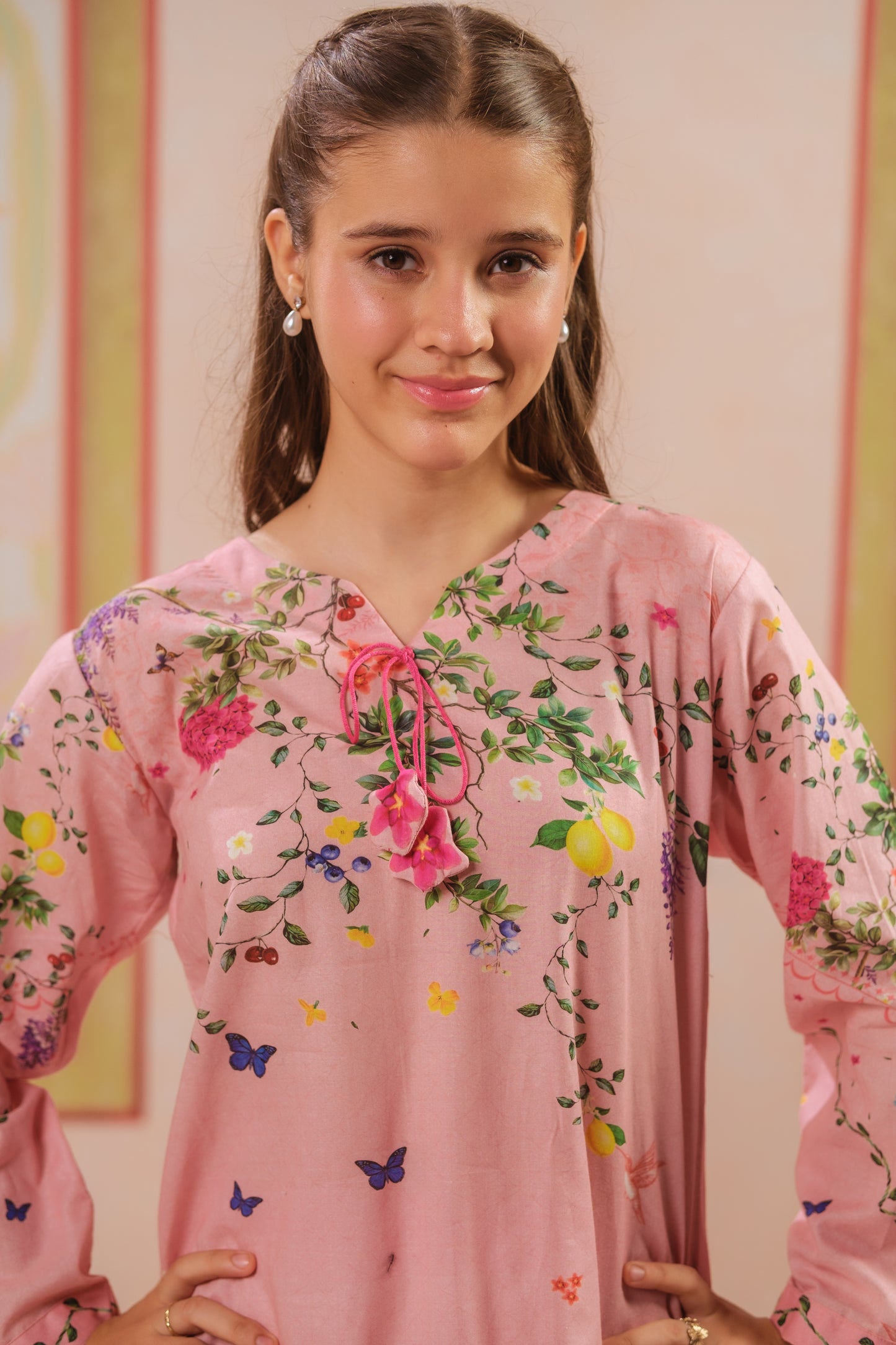 Rose Flutter - 2pcs - Cotton - 2pcs-ready-to-wear, ETHNIC - Sprinkles Pakistan