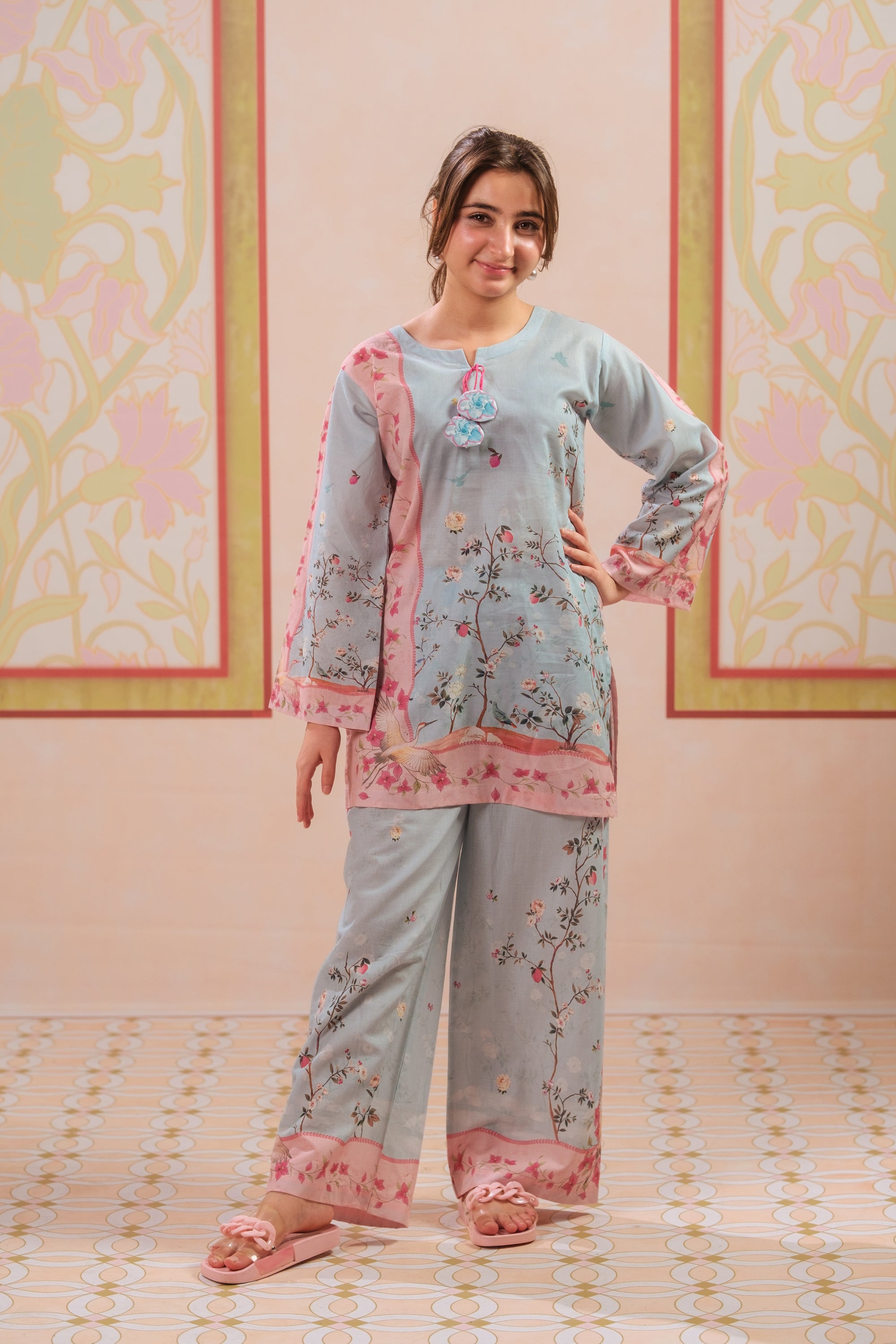 Floral Aura - 2pcs - Cotton - 2pcs-ready-to-wear, ETHNIC - Sprinkles Pakistan