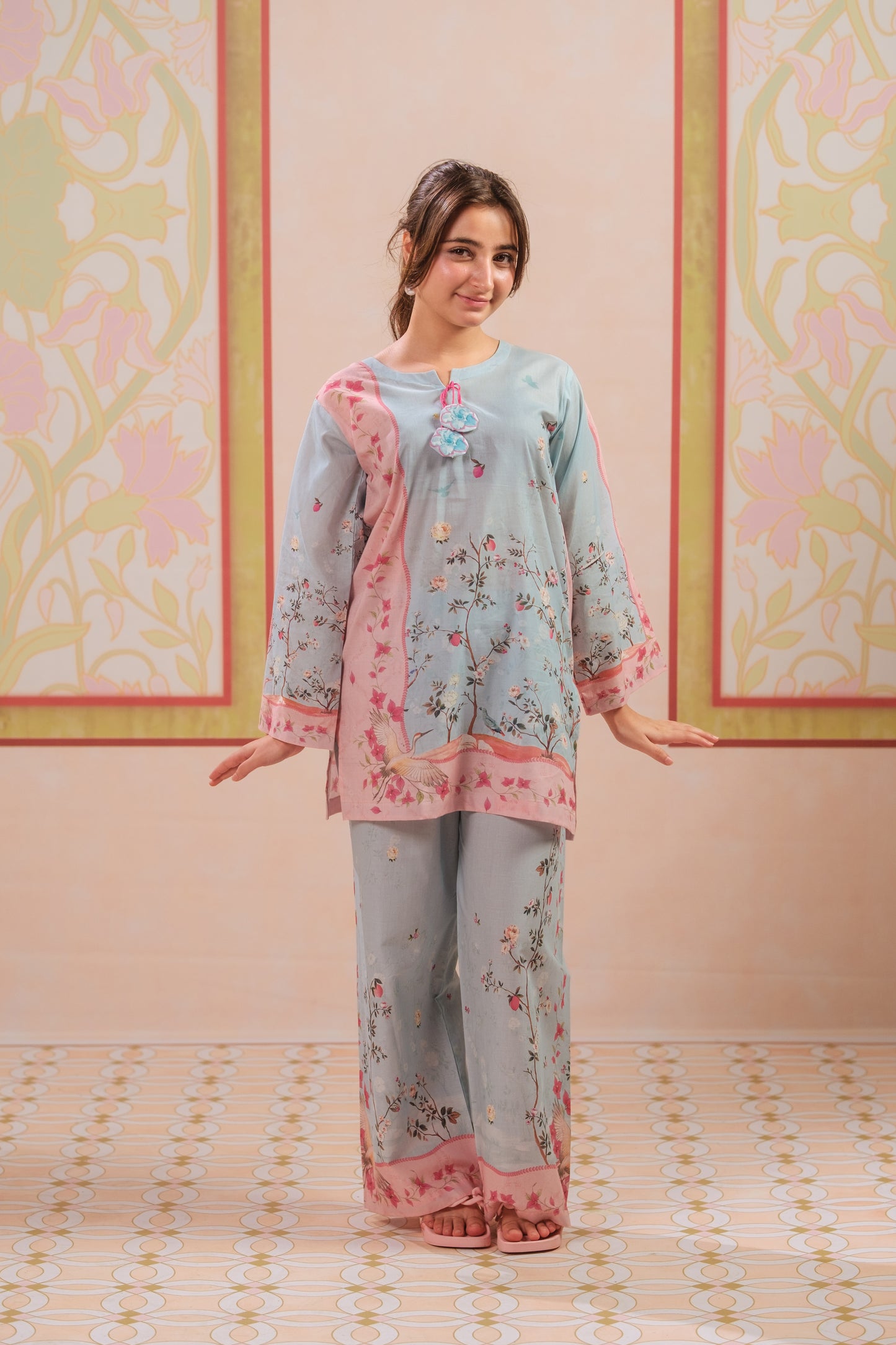 Floral Aura - 2pcs - Cotton - 2pcs-ready-to-wear, ETHNIC - Sprinkles Pakistan