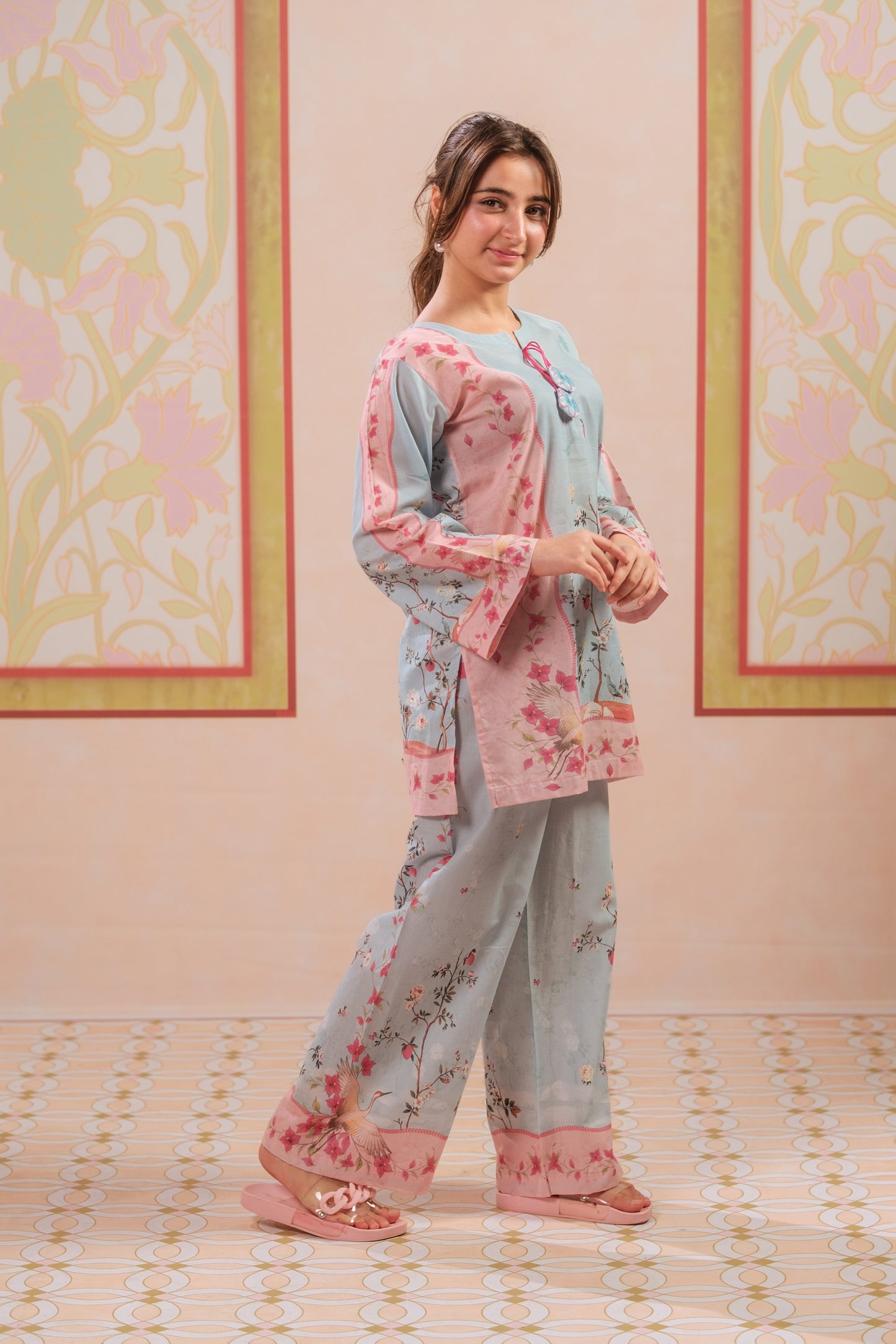Floral Aura - 2pcs - Cotton - 2pcs-ready-to-wear, ETHNIC - Sprinkles Pakistan
