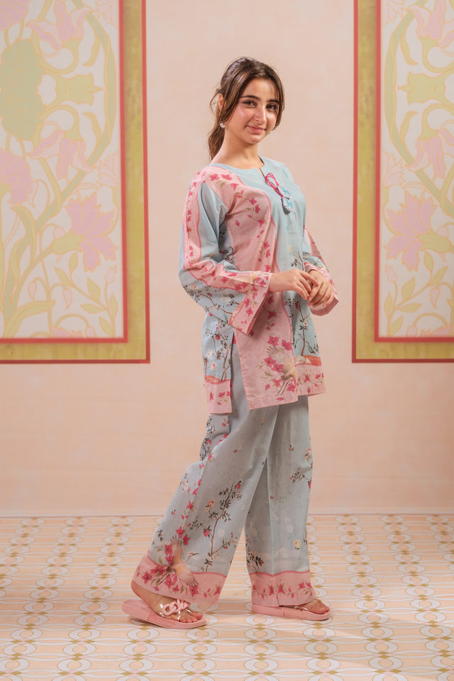 Floral Aura - 2pcs - Cotton - 2pcs-ready-to-wear, ETHNIC - Sprinkles Pakistan