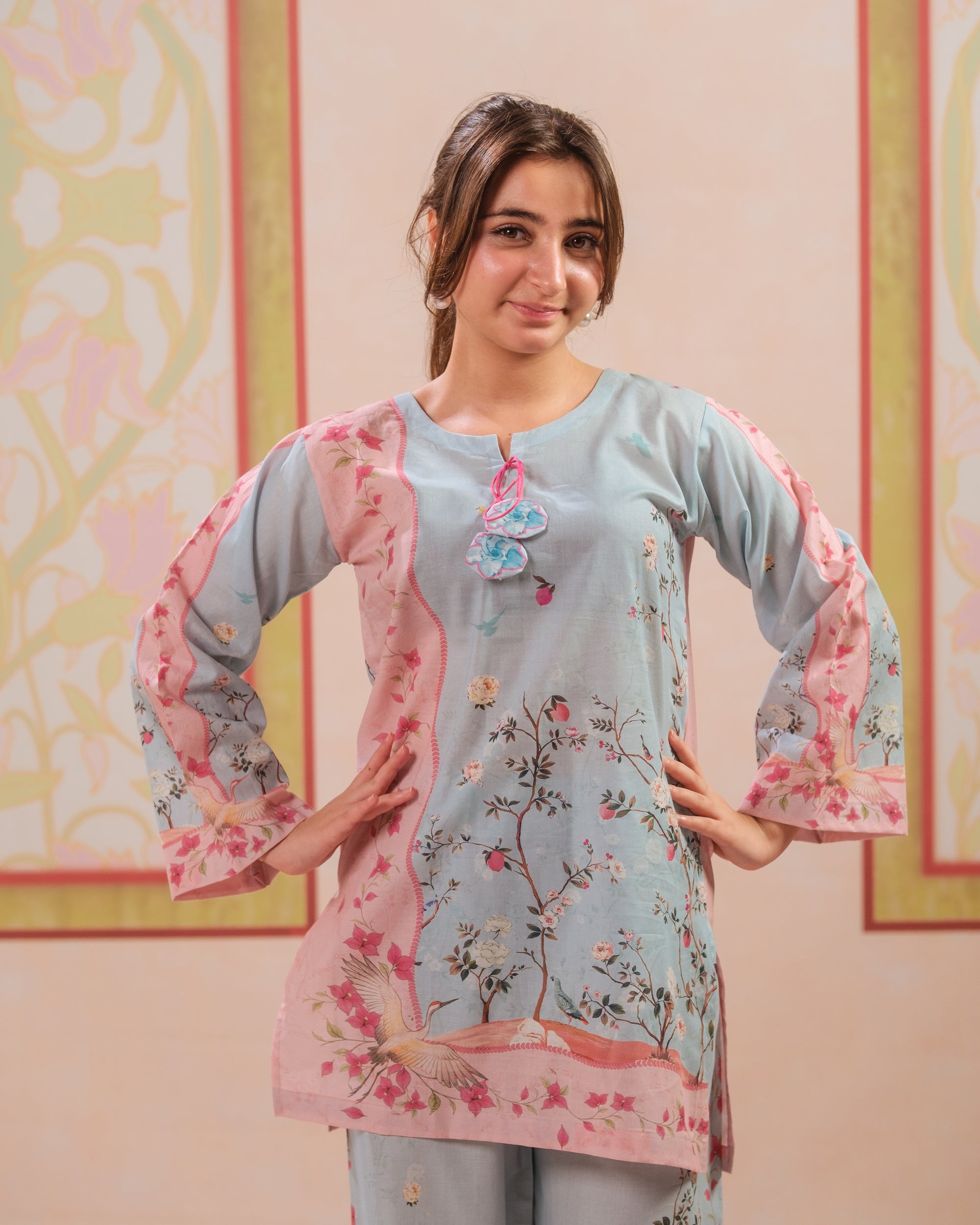 Floral Aura - 2pcs - Cotton - 2pcs-ready-to-wear, ETHNIC - Sprinkles Pakistan