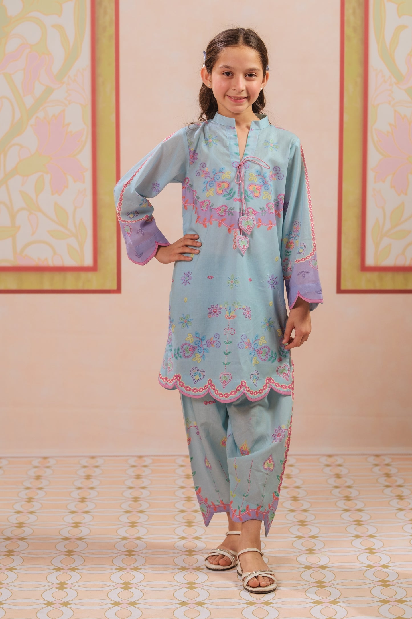 Heart Harmony - 2pcs - Cotton - 2pcs-ready-to-wear, ETHNIC - Sprinkles Pakistan