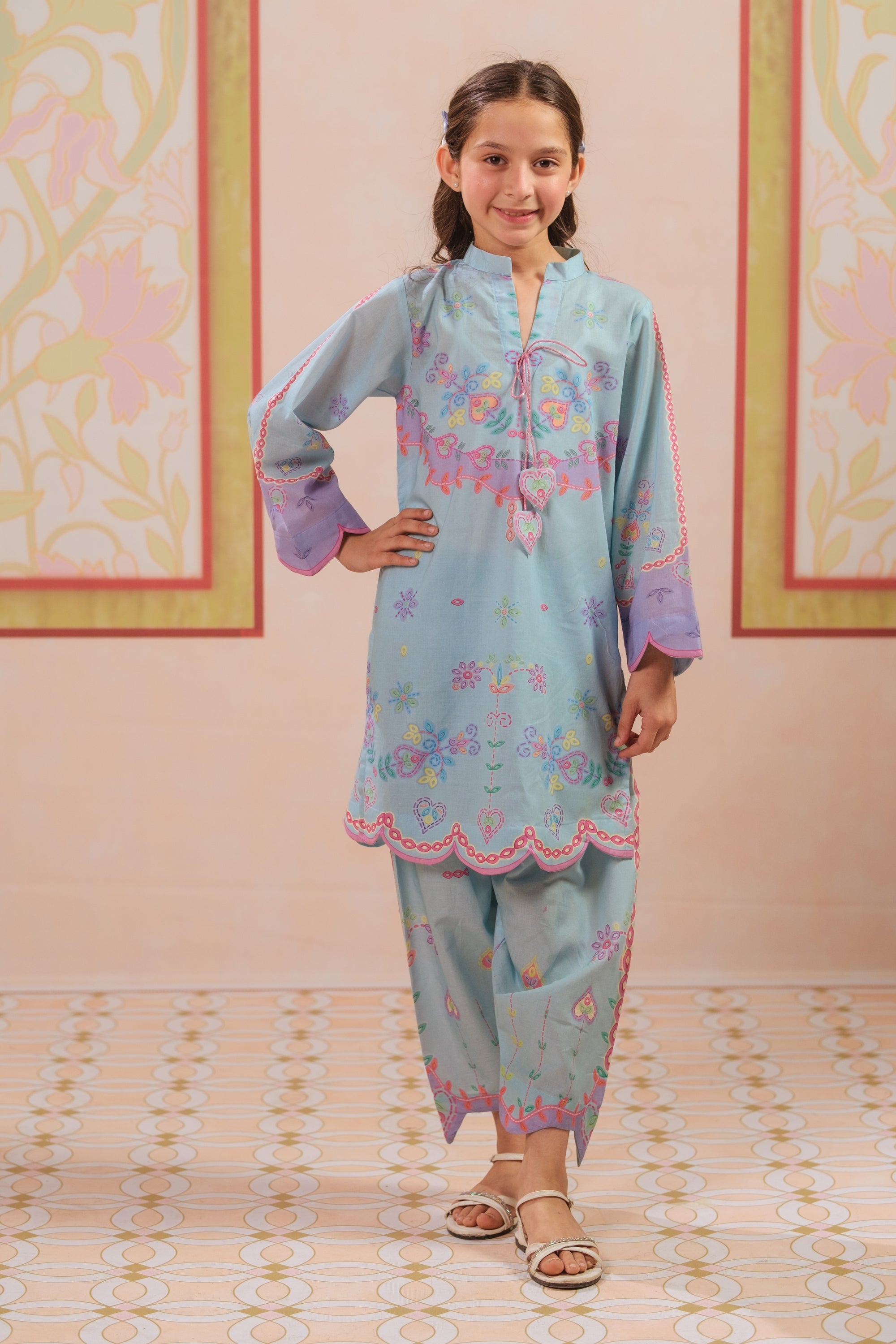 Heart Harmony - 2pcs - Cotton - 2pcs-ready-to-wear, ETHNIC - Sprinkles Pakistan