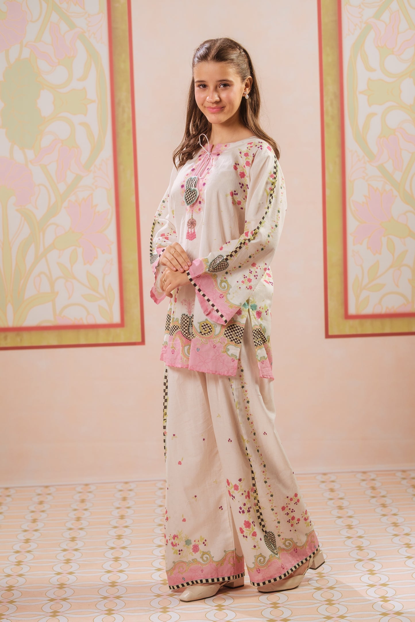 Saffron Veil - 2pcs - Cotton - 2pcs-ready-to-wear, ETHNIC - Sprinkles Pakistan