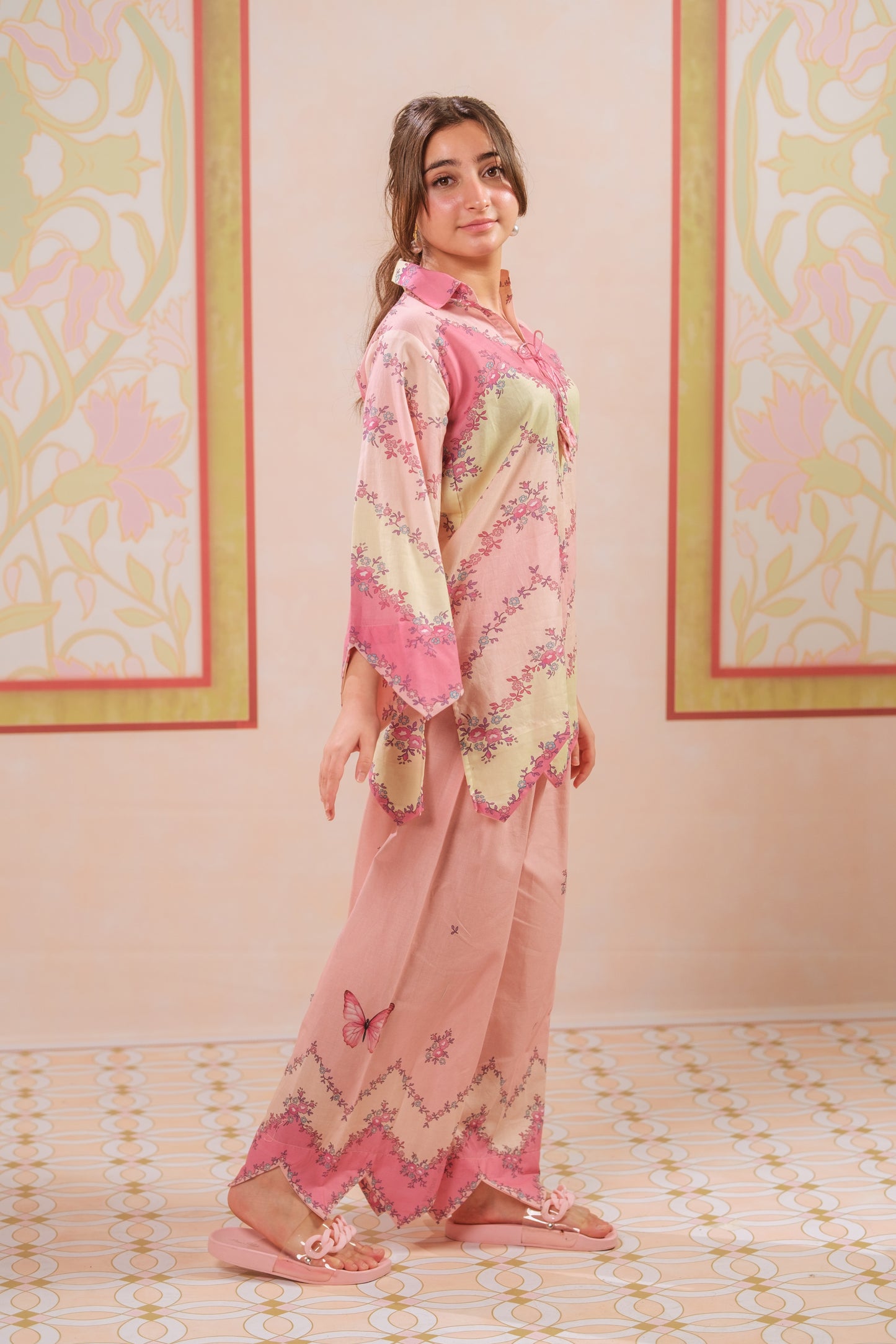 Butterfly Drift - 2pcs - Cotton - 2pcs-ready-to-wear, ETHNIC - Sprinkles Pakistan