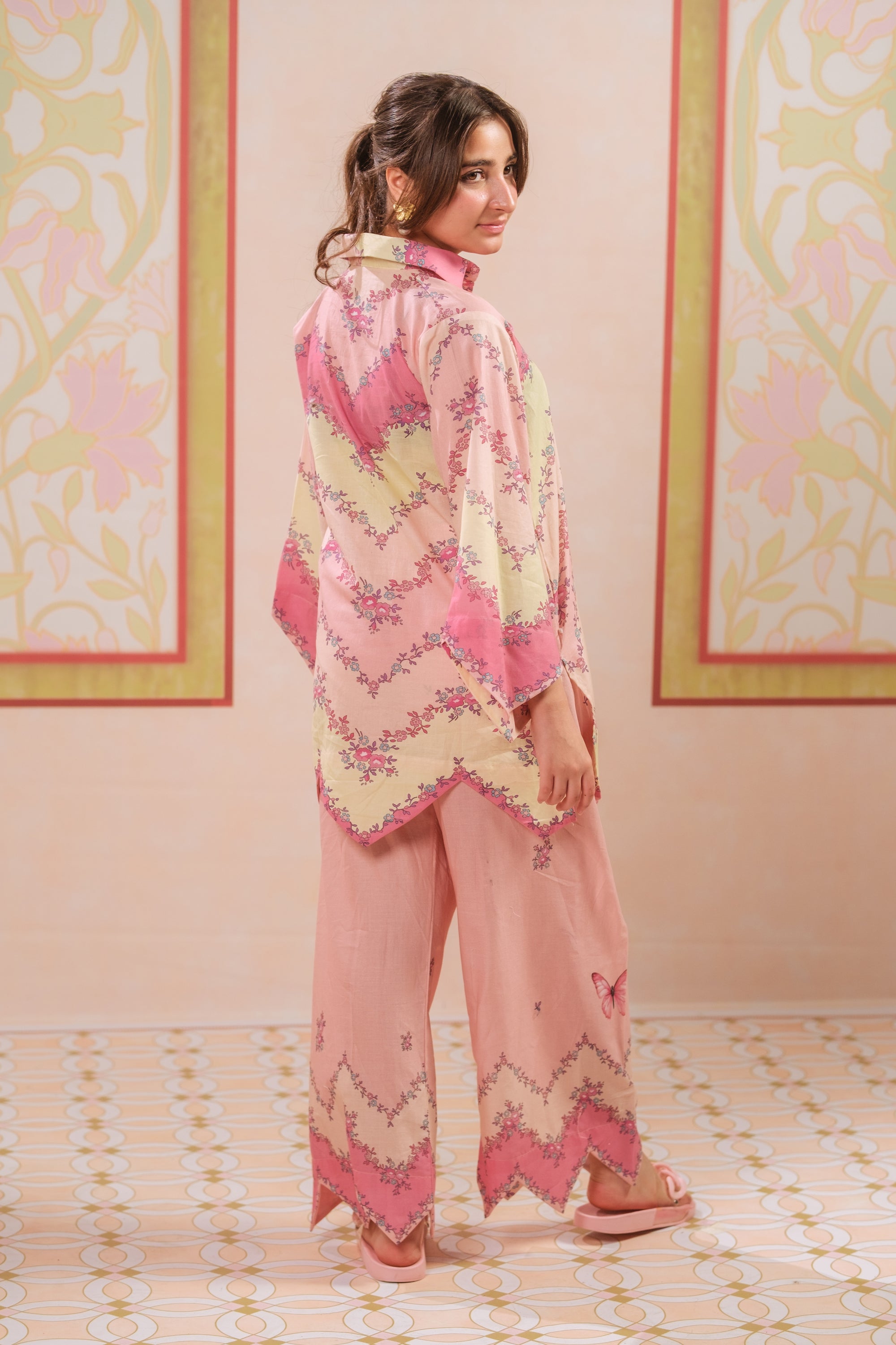 Butterfly Drift - 2pcs - Cotton - 2pcs-ready-to-wear, ETHNIC - Sprinkles Pakistan