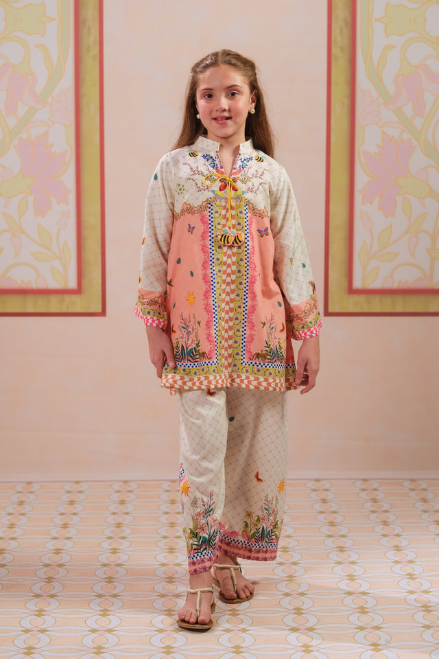 Crescent Bloom - 2pcs - Poly Cambric - 2pcs-ready-to-wear, ETHNIC - Sprinkles Pakistan