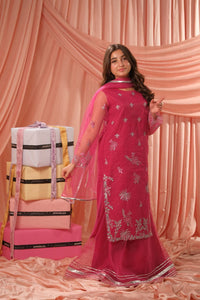 Candy Rose - 3pcs - Sequence Embroidered Net - Festive - Sprinkles Pakistan