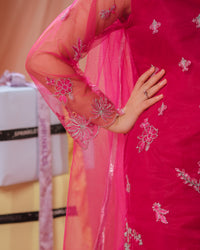 Candy Rose - 3pcs - Sequence Embroidered Net - Festive - Sprinkles Pakistan