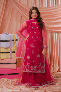 Candy Rose - 3pcs - Sequence Embroidered Net - Festive - Sprinkles Pakistan