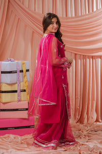 Candy Rose - 3pcs - Sequence Embroidered Net - Festive - Sprinkles Pakistan