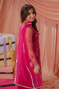 Candy Rose - 3pcs - Sequence Embroidered Net - Festive - Sprinkles Pakistan
