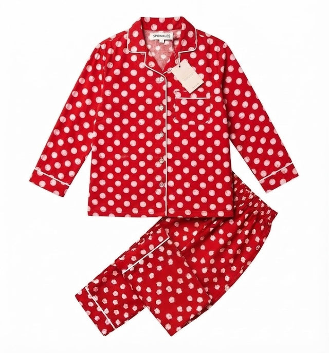 Red Eclipse - 2pcs - Nightsuit - Boski Linen - New Arrival, Night Suit - Sprinkles Pakistan