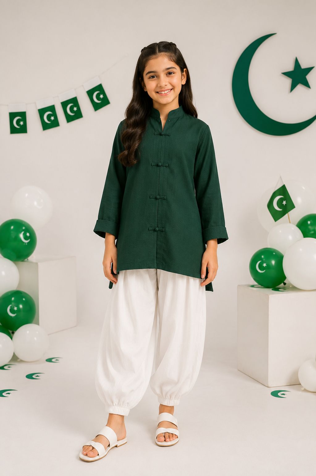 Patriotic Kurti - 1pc - Blended Fabrics - 2pcs-ready-to-wear - Sprinkles Pakistan