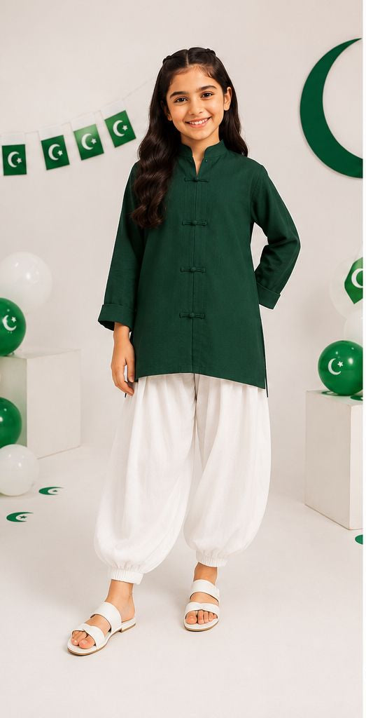 Patriotic Kurti - 1pc - Blended Fabrics - 2pcs-ready-to-wear - Sprinkles Pakistan