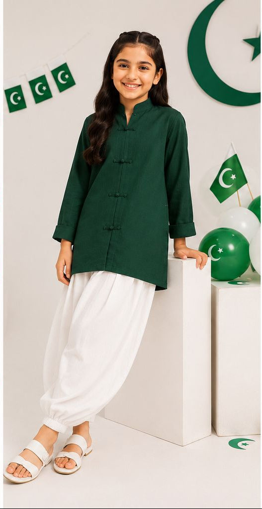 Emerald Heritage Top - 1pc - Blended - 2pcs-ready-to-wear - Sprinkles Pakistan