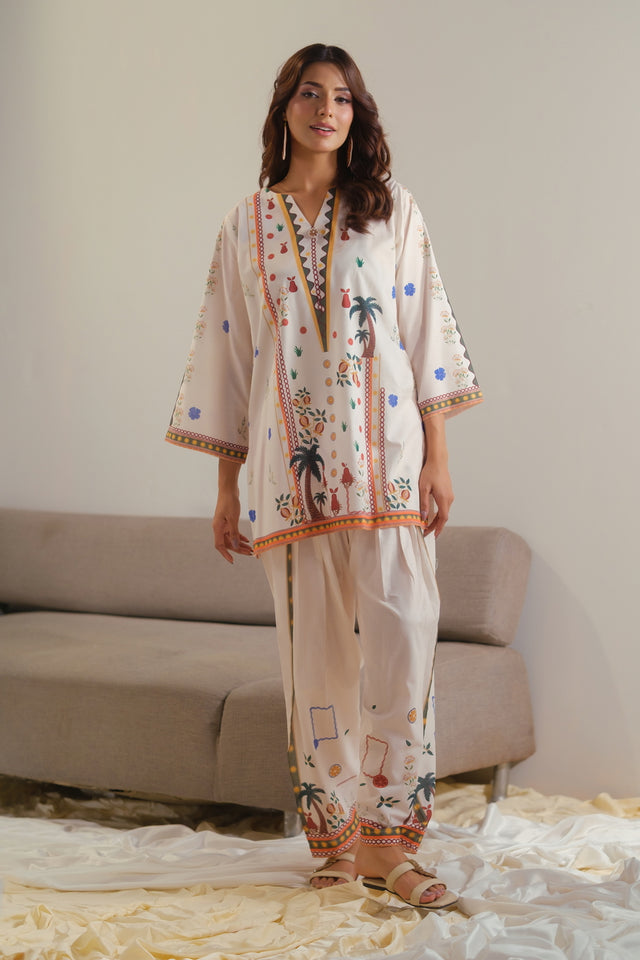 Ivory Heritage - 2pcs - Cotton/Lawn - 2pcs-ready-to-wear - Sprinkles Pakistan