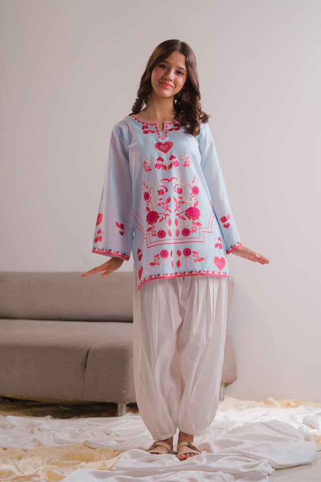 Roseveil Top - 1pc - Embroidered - Cotton/Lawn - 2pcs-ready-to-wear - Sprinkles Pakistan