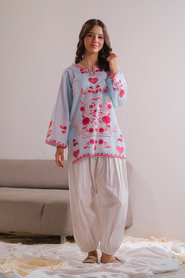 Roseveil Top - 1pc - Embroidered - Cotton/Lawn - 2pcs-ready-to-wear - Sprinkles Pakistan