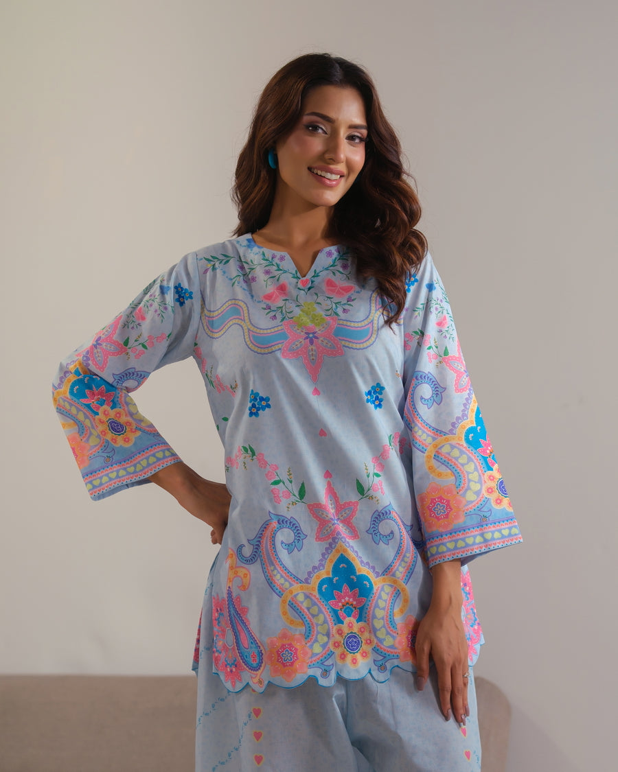 Celestial Garden - 2pcs - Cotton/Lawn - 2pcs-ready-to-wear - Sprinkles Pakistan